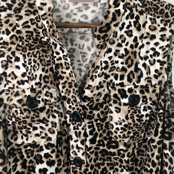 Chico’s Sleeveless Leopard Print Tie Waist Dress Size 1 (M/8) - Picture 5 of 8